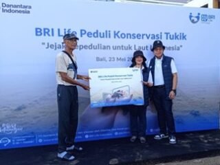 BRI Life Gelar Pelepasan Tukik, Dukung Konservasi Penyu  di Pantai Kuta Bali